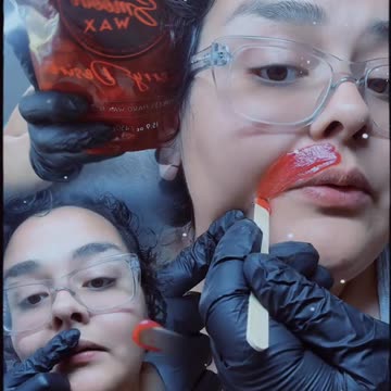 Upper Lip Waxing with Sexy Smooth Cherry Desire Hard Wax by @thatsthelookbeauty