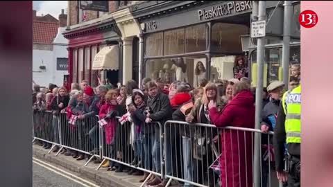 A protester was detained after throwing eggs at King Charles and Camilla in York.