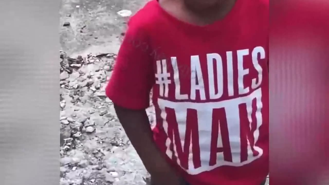Young Man Surprises Camera Man