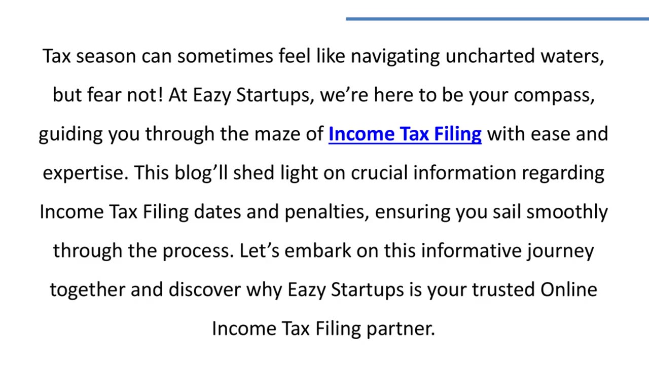 Navigating Income Tax Filing With Important Dates and Penalties