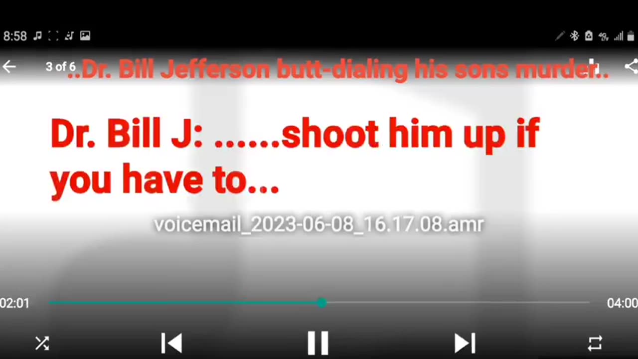 DR. WILLIAM JEFFERSON PHD BUTT DIALS MURDER OF OWN SON (DAVID)