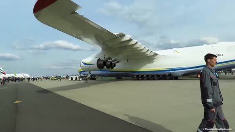 ANTONOV AN-225 - CLOSE UP PUSHBACK of WORLDS LARGEST AIRCRAFT at ILA 2018 Air Show!