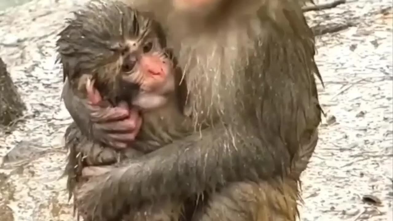Vary imotional video of monkey mother #sad # mom
