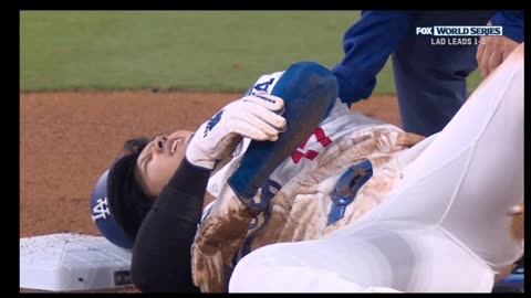 Shohei Ohtani hurt his shoulder sliding into 2nd base.