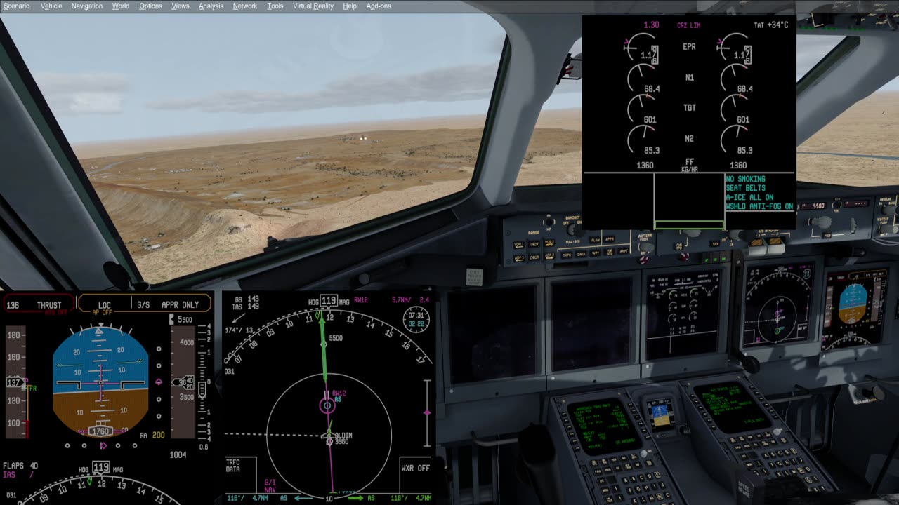 Perth YPPH - Alice Springs YBAS Approach Landing 717 P3D IVAO