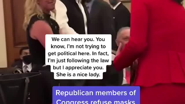 Republican members of Congress refuse masks during riot lockdown