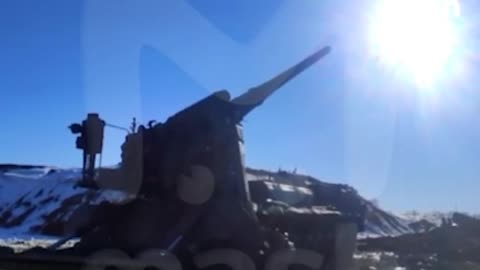 The Russian heavy artillery installation Malka with a caliber of 203 mm