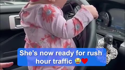 Baby has hilarious "Road Rage" moment in the parking lot