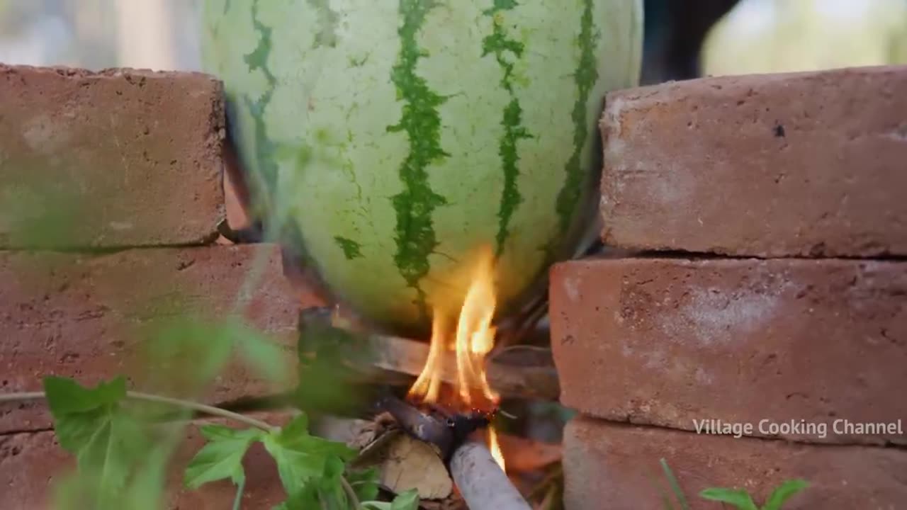 WATERMELON CHICKEN | Chicken cooked in watermelon fruits | Country Chicken gravy in Watermelon
