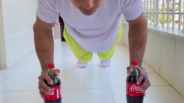 Push up with bottle