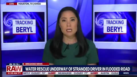 Hurricane Beryl: Water rescue for a stranded driver in Houston due to flooding | LiveNOW from FOX