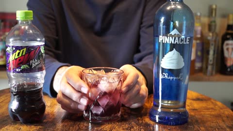 Pinnacle Whipped Vodka & Mtn Dew Pitch Black