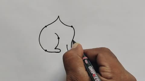 Rabbit Drawing From 5 Dots Easy - Dots Drawing_Cut