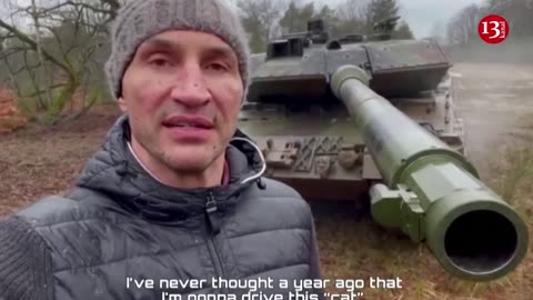 Kyiv mayor's brother Wladimir Klitschko drives Leopard tank