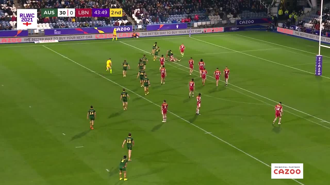 Australia and Lebanon battle for a spot in the men's semi finals | RLWC2021 Cazoo Match Highlights