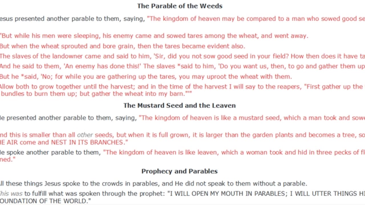 Understanding the Parable of the Weeds