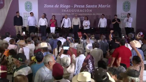 Inauguración: zona de riego de la presa “Santa María”, desde El Rosario, Sinaloa