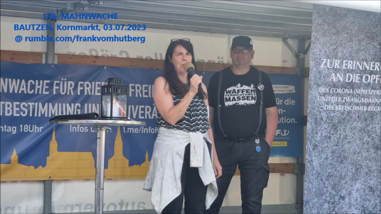 Eröffnung, Andacht, Freiheit Julian Assange, Friedenslied - BAUTZEN, 03 07 2023, 126. MAHNWACHE 🕊