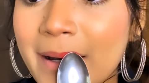 Lipstick Application With Spoon 🤯 - Viral Makeup Trend - #shorts - SUGAR Cosmetics