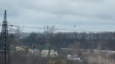 Russian attack helicopters over Vyshgorod