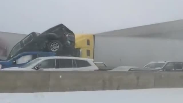 Major Fifty Vehicle Pile Up In Ohio Leaves At Least One Dead