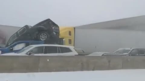 Major Fifty Vehicle Pile Up In Ohio Leaves At Least One Dead