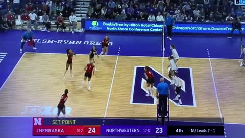 Nebraska Husker Volleyball vs Northwestern Wildcats Set 4 11/6/22 Sienna Noordermeer