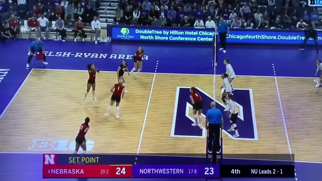 Nebraska Husker Volleyball vs Northwestern Wildcats Set 4 11/6/22 Sienna Noordermeer