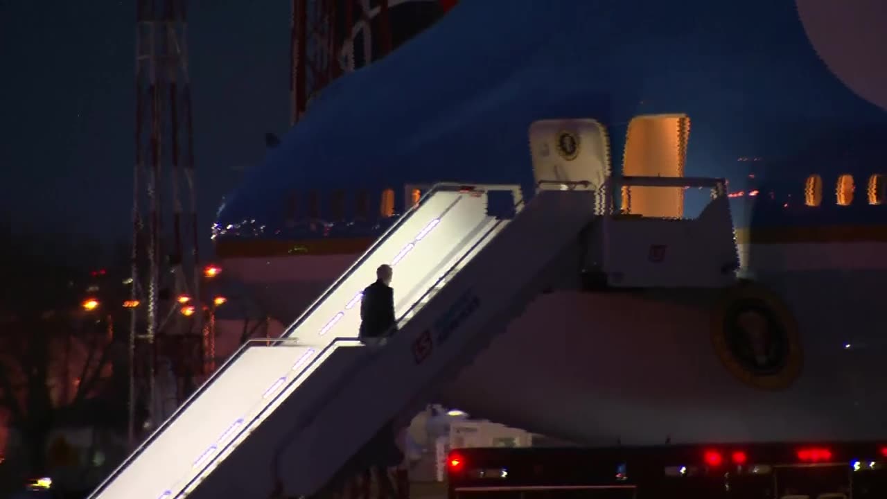 Biden stumbles, falls while boarding Air Force One in Poland