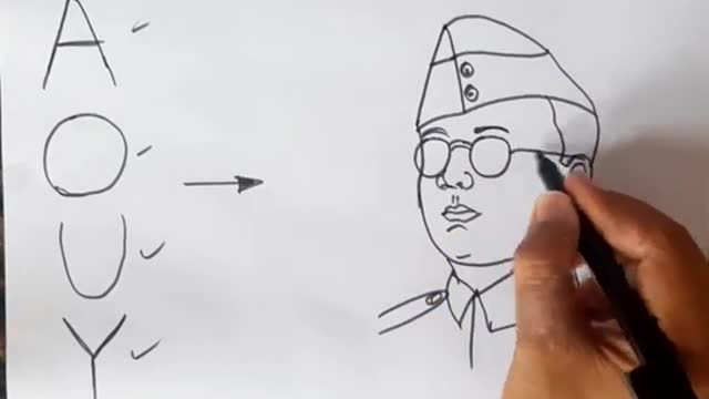 netaji Shubhash chandra Bose drawing // independence day drawing // Freedom Fighter Drawing