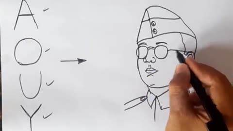 netaji Shubhash chandra Bose drawing // independence day drawing // Freedom Fighter Drawing