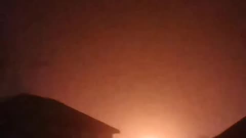 Footage of a powerful explosion of a kamikaze drone in Dzhankoy, Crimea
