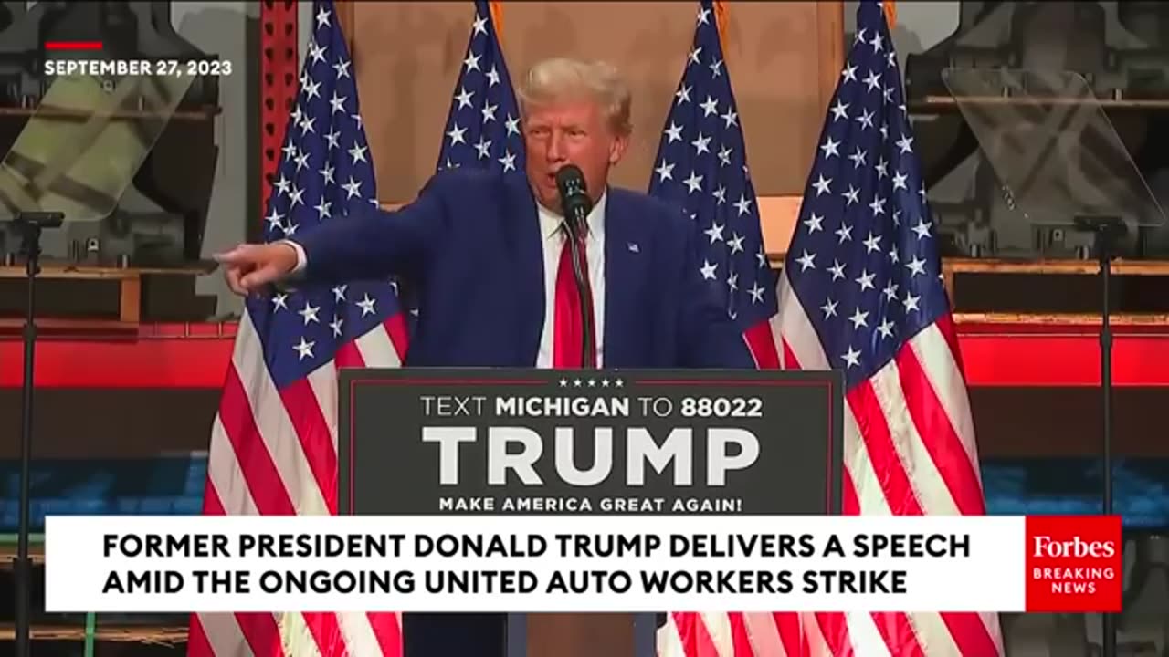 During his speech tonight in Michigan, former President