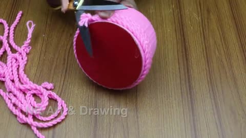DIY WOOLEN STORAGE ORGANIZER - UNIQUE DESIGN JEWELLERY BOX MAKING - WASTE PLASTIC BOTTLE CRAFT IDEAS