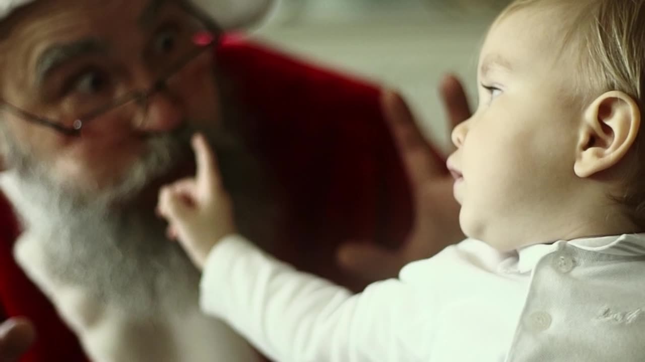 Baby loving with grandfather
