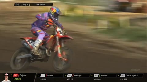 Gajser on the ground by colliding Prado! - MXGP of West Nusa Tenggara 2024