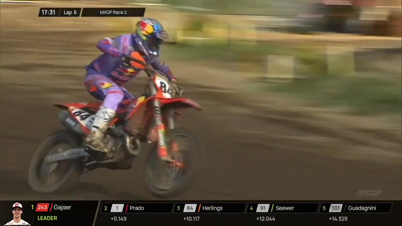 Gajser on the ground by colliding Prado! - MXGP of West Nusa Tenggara 2024