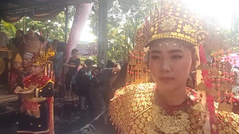 Welcoming ceremony to the regional leader of the rejang tribe