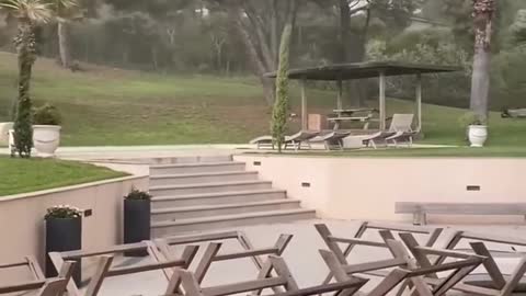 Furniture Flies off Due to Strong Winds Blowing During Tornado in France
