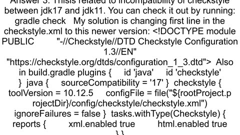 Checkstyle not working with Java 17 worked fine with java 11