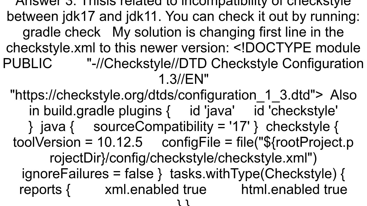 Checkstyle not working with Java 17 worked fine with java 11