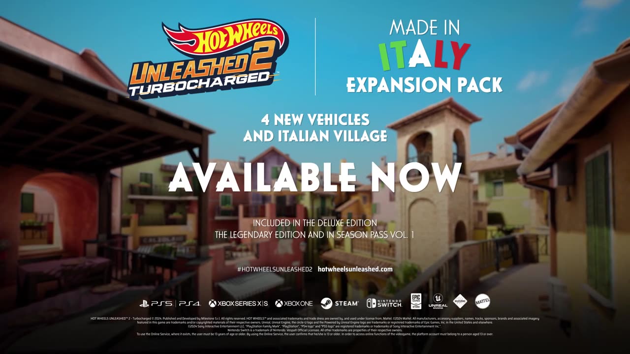 Hot Wheels Unleashed 2_ Turbocharged - Official Made in Italy Expansion Pack Launch Trailer