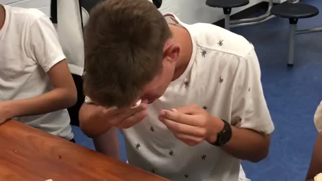 High schooler eats Carolina Reaper at Lunch! (Gone Wrong)