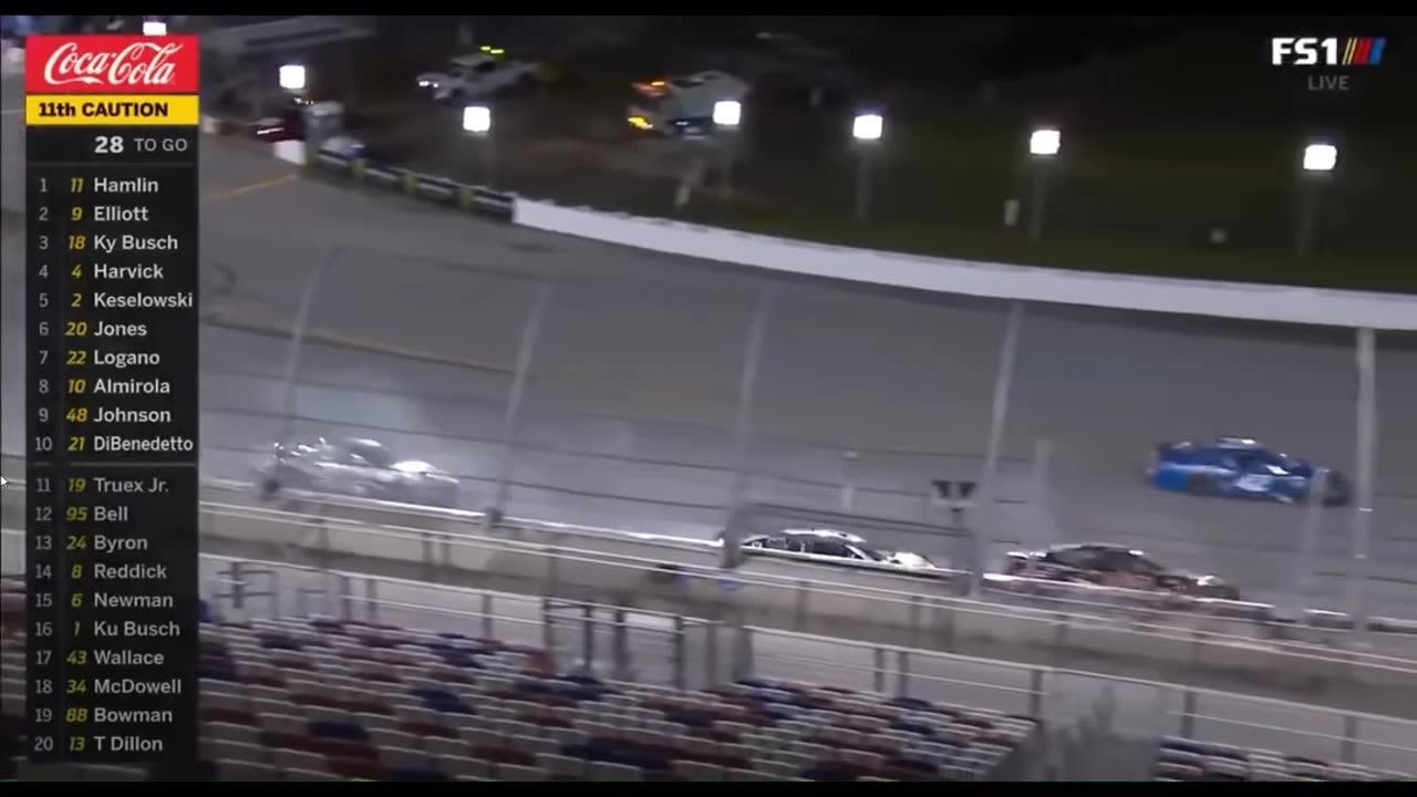 Chase Elliott flips of Kyle Busch