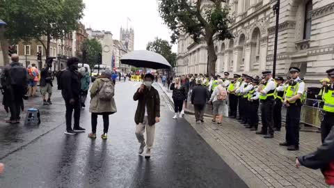 Police taking military orders out side downing street kill the bill protest