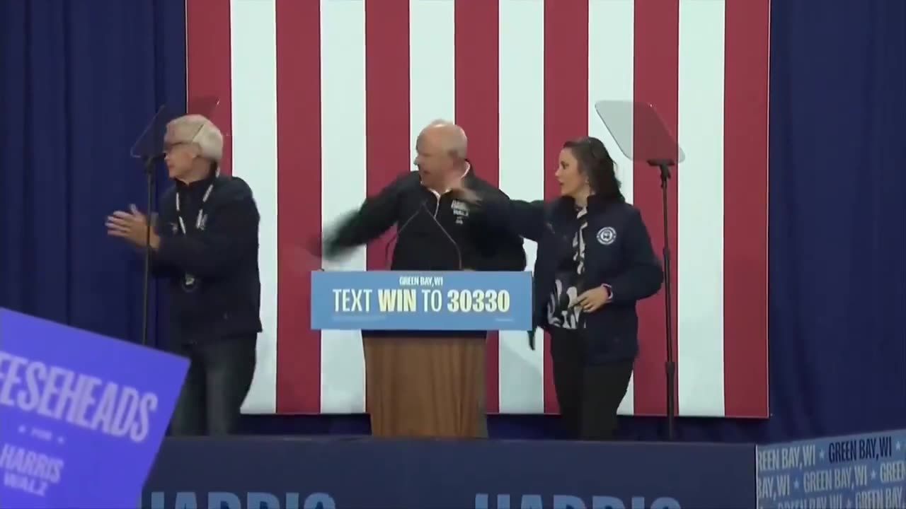 Tim Walz clapping, barking seal, with a touch of Deliverance