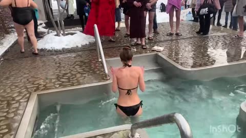 HOT GIRLS ICE COLD BATHING #58 WINTER @2024"