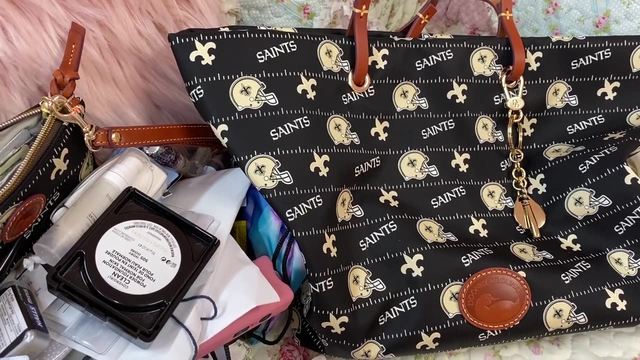 What's in my Dooney & Bourke Saints Tote.