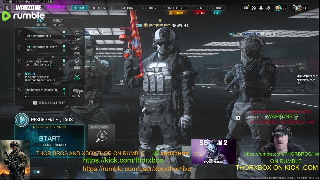 WARZONE 3.0 SEASON 2 WITH NEW AND OLD FRIENDS WITH THOR BROS AND WARZONE MOTHERFUCKERS