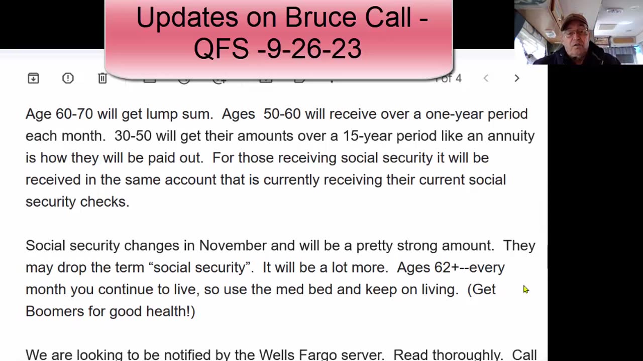 Bruce Call - Updates QFS - Next 2 Week Big News Coming -9-29-23